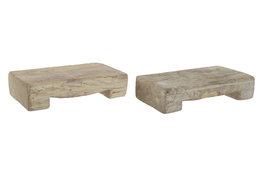 DKD Home Decor Centro de Mesa de Teca Natural 33x18x7 cm
