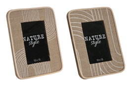 DKD Home Decor Curvy boho Marco de Fotos 10x15 Marrón MDF 1.5 x 23 x 18 cm (4 Unidades)