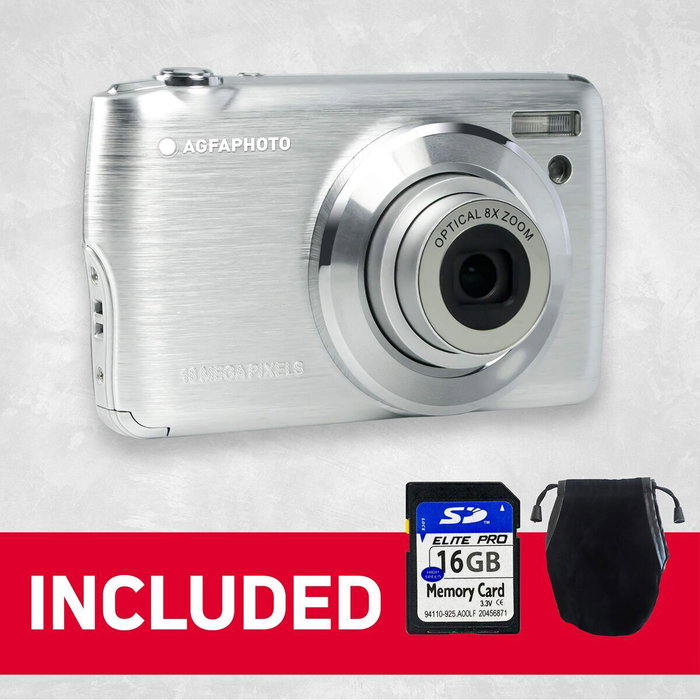 AgfaPhoto Realishot DC8200 Plata con Kit de Accesorios y Tarjeta SD 16GB