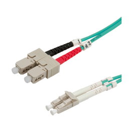 ROLINE Cable de salto de fibra óptica OM3 50/125µm LC/SC 0,5m turquesa