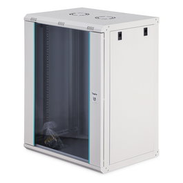 Digitus Bastidor Rack Pared DN-16U - Serie Dynamic-N 600x450 mm (16U, 60 kg, 19", Puertas de Cristal y Acero, Gestión de Cables, IP20, para Montaje)