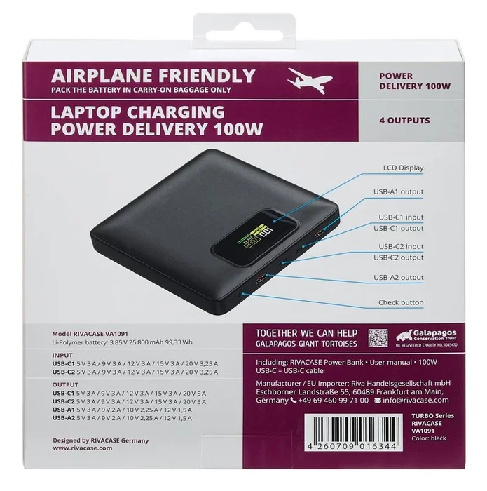 Rivacase Power bank USB 25800mAh VA1091