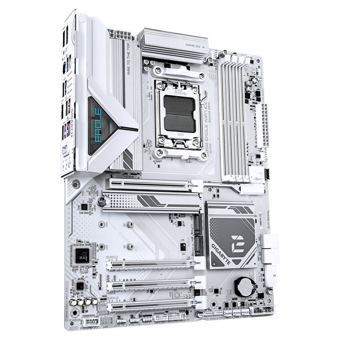 Gigabyte B850 Eagle ICE Placa Base ATX AM5 - AMD B850, Wi-Fi 7, PCIe 5.0, DDR5 hasta 8200 MHz, 2.5 GbE LAN, USB 3.2 Gen 2, Blanco