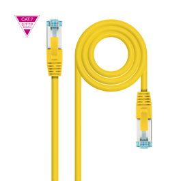 NANOCABLE CABLE RED CAT.7 LSZH SFTP PIMF AWG26 AMARILLO 50CM
