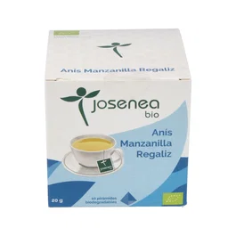JOSENEA Anís-Manzanilla-Regaliz 10 Pirámides Ensobradas Bio para Digestión