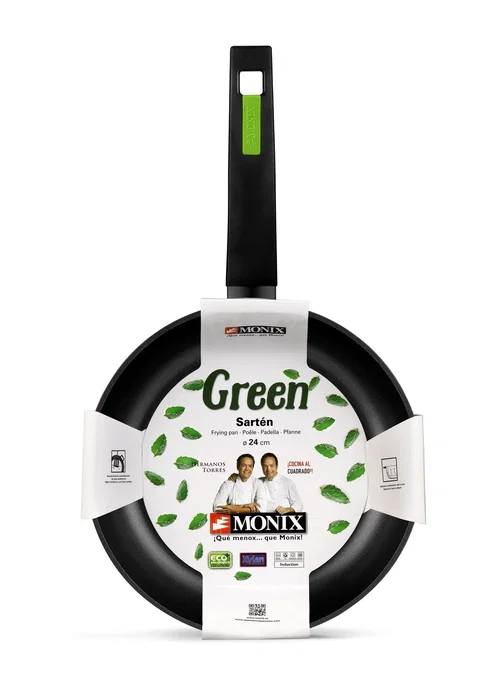 Monix Sartén M481224 Green de Aluminio Forjado 24 cm, Antiadherente Xylan de 2 Capas, Aptó para Inducción, Gas y Cerámica, Fondo de 4 mm Monix Sartén M481224 Green de Aluminio Forjado 24 cm, Antiadherente Xylan de 2 Capas, Aptó para Inducción, Gas y Cerámica, Fondo de 4 mm