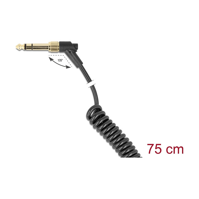 DeLOCK 85777 Cable de audio en espiral 3,5 mm con adaptador a 6,35 mm DeLOCK 85777 Cable de audio en espiral 3,5 mm con adaptador a 6,35 mm