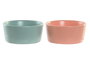 DKD Home Decor Set de 3 Bandejas para Aperitivos de Bambú y Porcelana 20x10,5x14 cm