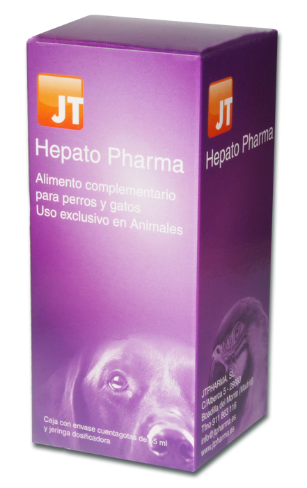 Jtpharma Hepato Pharma 55ml Complemento Alimenticio para Perros y Gatos con Acción Hepática y Detoxificante
