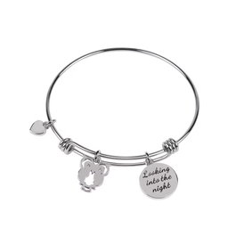 La Petite Story Pulsera Bangles BR LPS OWL and Charm Gris