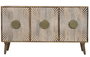 DKD Home Decor Sunny 23 Aparador Blanco Natural Mango 3 Puertas 45 x 80 x 145 cm Hecho a Mano