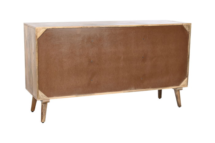 DKD Home Decor Sunny 23 Aparador Blanco Natural Mango 3 Puertas 45 x 80 x 145 cm Hecho a Mano