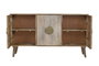 DKD Home Decor Sunny 23 Aparador Blanco Natural Mango 3 Puertas 45 x 80 x 145 cm Hecho a Mano