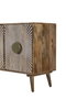DKD Home Decor Sunny 23 Aparador Blanco Natural Mango 3 Puertas 45 x 80 x 145 cm Hecho a Mano