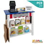 Color Baby Supermercado de madera Woomax con 25 accesorios y caja registradora eléctrica