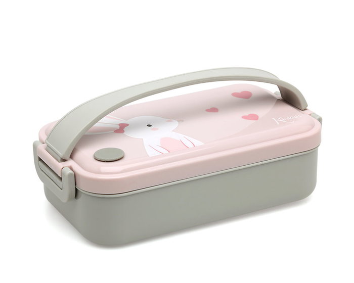KioKids Dolci Amici Caja Almuerzo Acero Inoxidable Conejo Rosa 550 ml