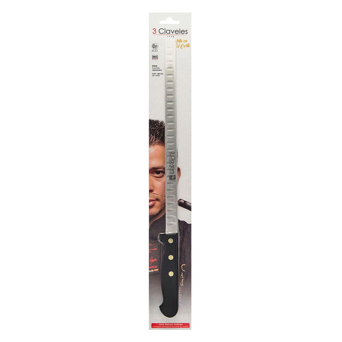3 Claveles Cuchillo Jamonero Alveolado POM 29 cm
