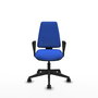 PIQUERAS Y CRESPO Silla de oficina Elche con mecanismo Asincro, Tela Azul