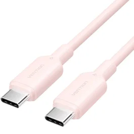 Vention TRCPH - Cable USB 2.0 Tipo-C Macho a Macho, 3A, Carga Rápida hasta 60W, Velocidad Datos 480Mbps, Longitud 2m, Color Rosa