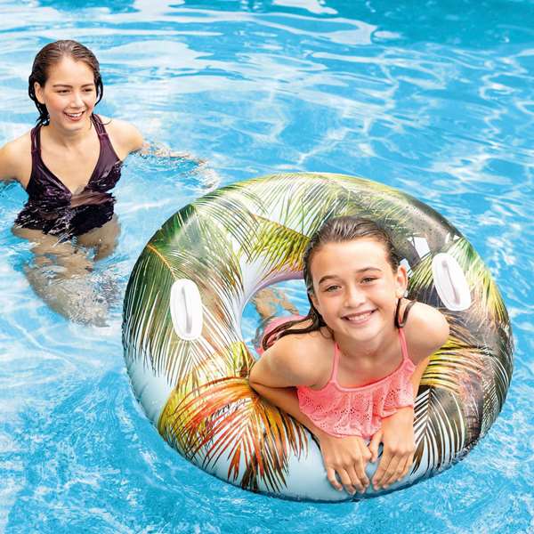 Intex Flotador Rueda Tropical 97 cm con Asas para Niños Mayores de 9 Años - Modelos Surtidos