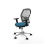 PIQUERAS Y CRESPO Silla de oficina Jorquera con mecanismo Sincro/Traslack, Verde petróleo y Gris