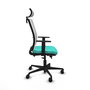 PIQUERAS Y CRESPO Silla de oficina Haches con mecanismo Sincro/Traslack Turquesa y Blanco