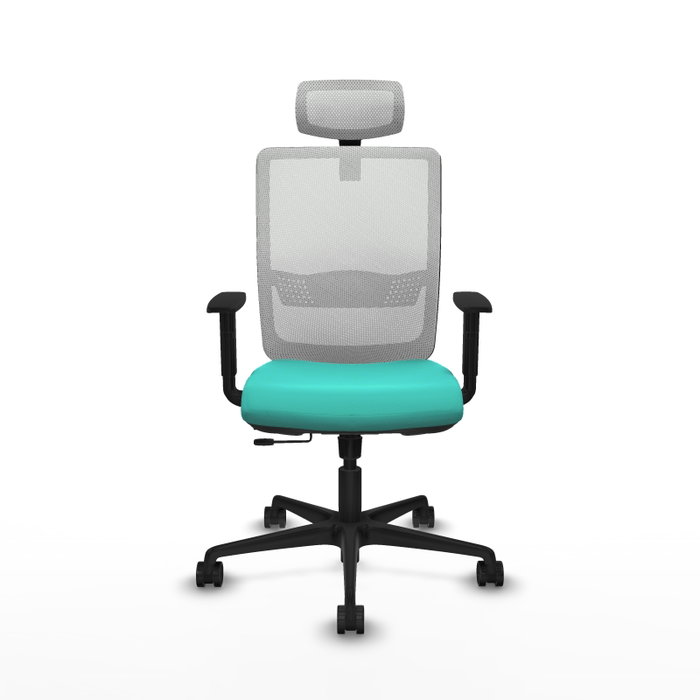 PIQUERAS Y CRESPO Silla de oficina Haches con mecanismo Sincro/Traslack Turquesa y Blanco