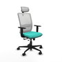 PIQUERAS Y CRESPO Silla de oficina Haches con mecanismo Sincro/Traslack Turquesa y Blanco