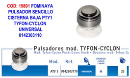 FOMINAYA Pulsador Simple Universal PTY1 TYFON-CYCL