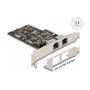 DeLOCK Tarjeta de red PCI Express x2 con 2 x RJ45 2,5 Gigabit LAN Intel I225-V