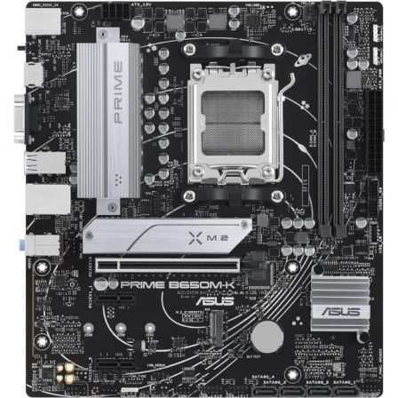 ASUS Prime B650M-K Placa Base AMD B650 Socket AM5 Micro-ATX con DDR5, PCIe 5.0 M.2, Realtek 2.5Gb Ethernet, Aura Sync RGB, 90MB1F60-M0EAY0
