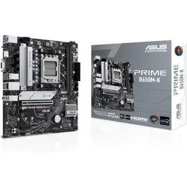 ASUS Prime B650M-K Placa Base AMD B650 Socket AM5 Micro-ATX con DDR5, PCIe 5.0 M.2, Realtek 2.5Gb Ethernet, Aura Sync RGB, 90MB1F60-M0EAY0
