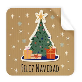 OEM SIN MARCA Etiquetas de Regalo Adhesivas Rollo 250 uds. Cuadradas 40x40 Navidad