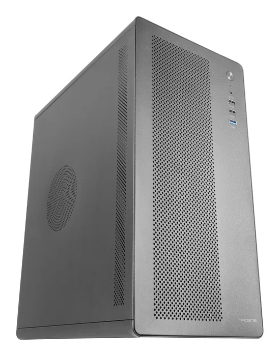 Tacens AEROM Caja PC Micro-ATX Mini Torre Negra, 1x 3.5", 3x 2.5", 1x USB 3.0, 2x USB 2.0, Audio HD, Incluye Ventilador 120 mm, Panel Frontal Rejilla