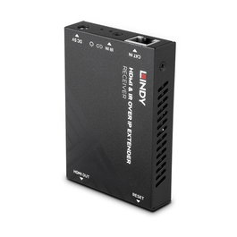 Lindy 38399 Receptor AV Negro para Extensión HDMI e IR sobre IP