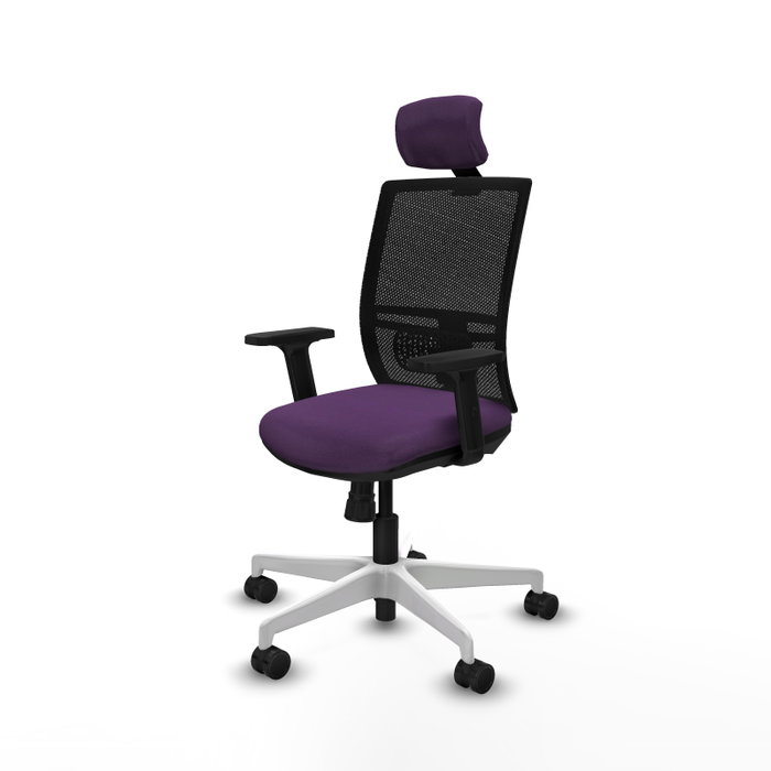 PIQUERAS Y CRESPO Silla de oficina Yunquera con mecanismo Sincro, Morado y Negro