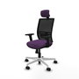PIQUERAS Y CRESPO Silla de oficina Yunquera con mecanismo Sincro, Morado y Negro