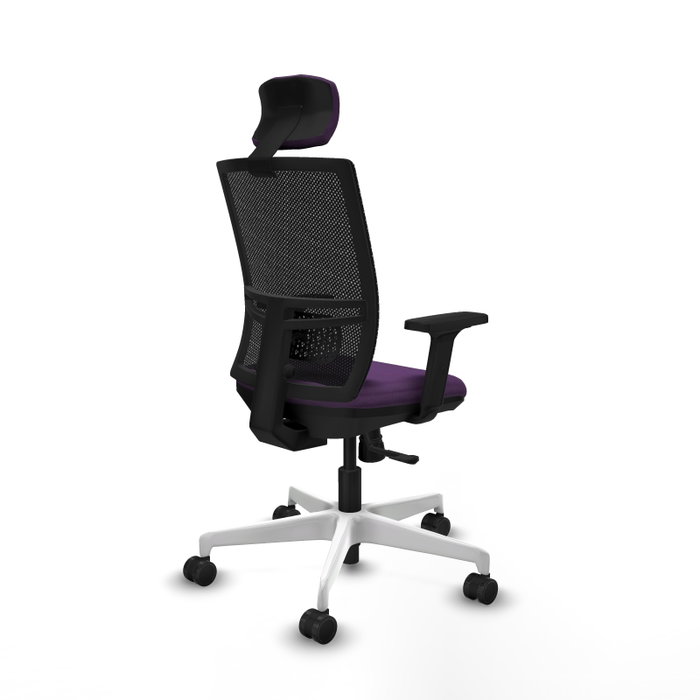 PIQUERAS Y CRESPO Silla de oficina Yunquera con mecanismo Sincro, Morado y Negro