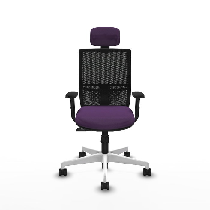 PIQUERAS Y CRESPO Silla de oficina Yunquera con mecanismo Sincro, Morado y Negro