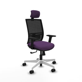 PIQUERAS Y CRESPO Silla de oficina Yunquera con mecanismo Sincro, Morado y Negro