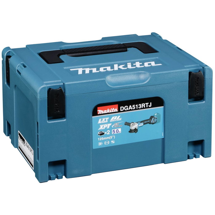 Makita DGA513RTJ Amoladora angular a batería con 2 baterías de 5 Ah Makita DGA513RTJ Amoladora angular a batería con 2 baterías de 5 Ah