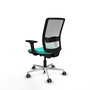 PIQUERAS Y CRESPO Silla de oficina Haches con mecanismo Sincro/Traslack, Turquesa y Blanco