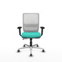 PIQUERAS Y CRESPO Silla de oficina Haches con mecanismo Sincro/Traslack, Turquesa y Blanco