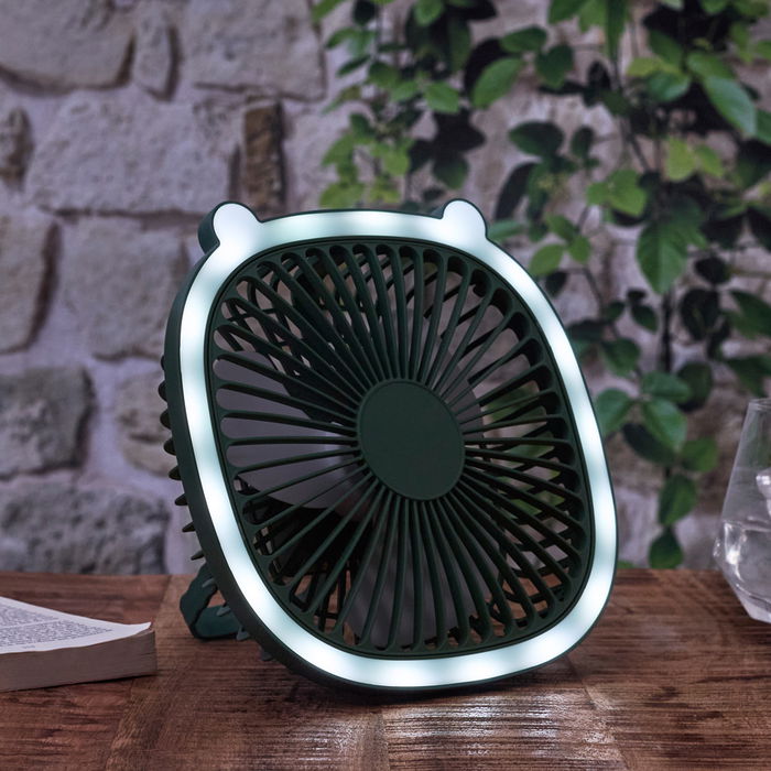 The Concept Factory Ventilador Led Recargable Usb Kawaii Plástico