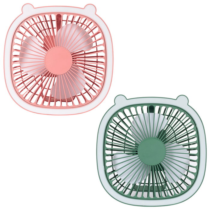 The Concept Factory Ventilador Led Recargable Usb Kawaii Plástico
