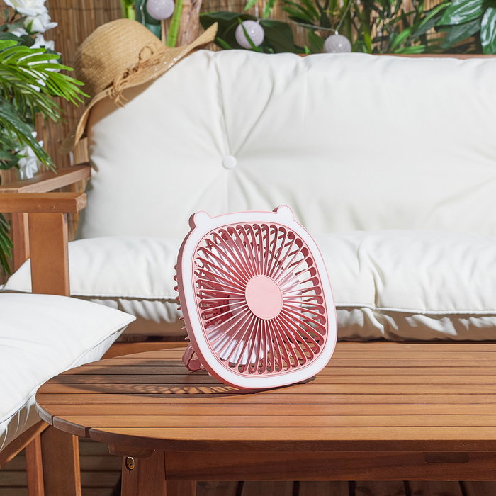 The Concept Factory Ventilador Led Recargable Usb Kawaii Plástico