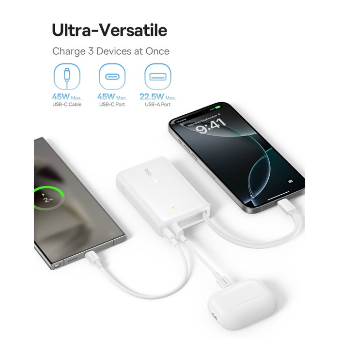Baseus PicoGo Digital Display Power Bank 10000mAh 45W blanco