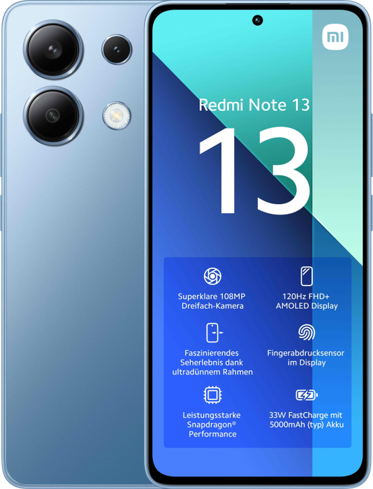 Xiaomi Redmi Note 13, 6GB RAM, 128GB, Azul