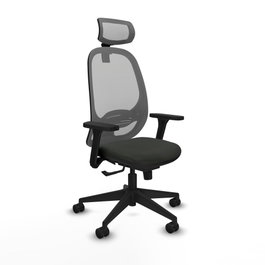 PIQUERAS Y CRESPO Silla de oficina Cilanco con mecanismo Sincro, brazos 3D y cabecero 2D
