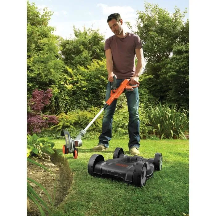 BLACK & DECKER Cortacésped y Trimmer Inalámbrico 3 en 1 de 28 cm y 18 V